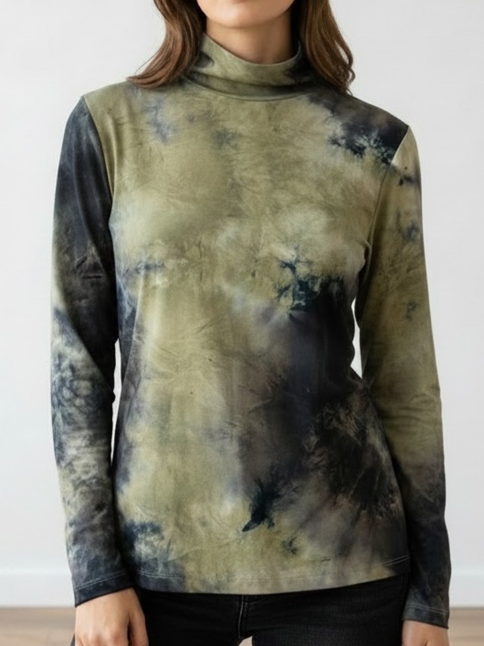 Fifteen Twenty Knit Tie-Dye Mockneck Top, XS